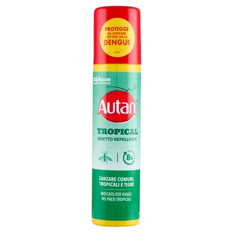 Autan Tropical Spray Insetto Repellente e Antizanzare Tigre, Comuni e Tropicali, 100ml